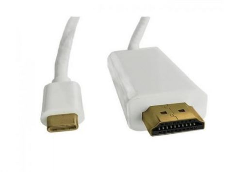 Kabel Qoltec 50414 (USB typu C M - HDMI M; 1m; kolor biały)