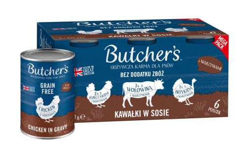 Butcher\'s Original Recipe in Gravy mix smaków z warzywami w sosie karma dla psa 6 x 400g
