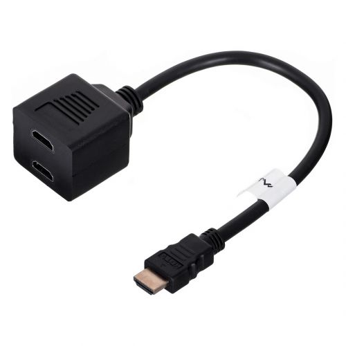 Splitter Lanberg AD-0019-BK (HDMI M - 2x HDMI F; 0,20m; kolor czarny)