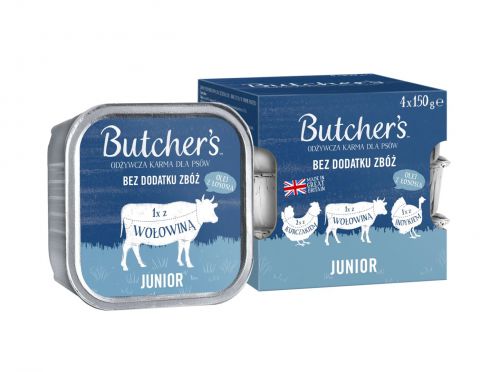 Butcher\'s Original Junior mix smaków karma dla szczeniąt pasztet 4 x 150g