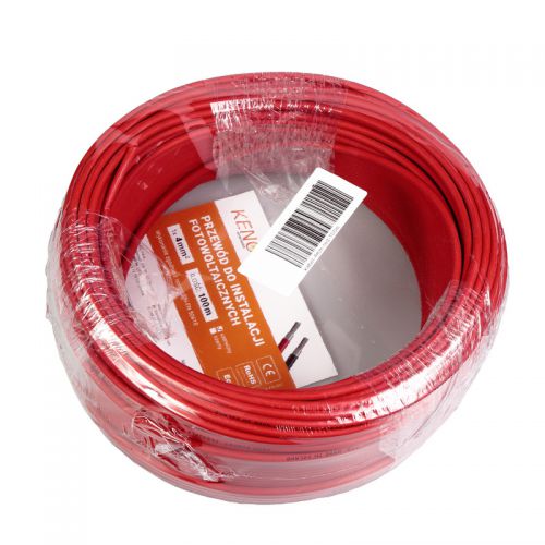 Kabel solarny 4 mm /czerwony / odcinek 100 m