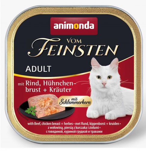 ANIMONDA Vom Feinsten Classic Cat smak: wołowina, pierś z kurczaka + zioła 100g