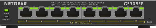 Switch Netgear GS308EP-100PES 8p PoE 62W (PoE+: 8p) Unmanaged Gigabit