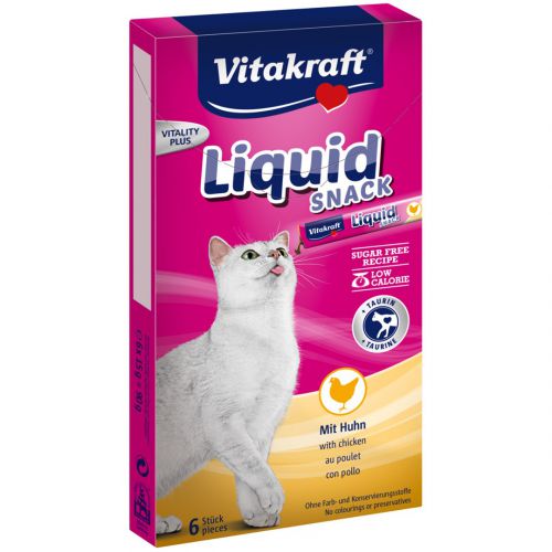 VITAKRAFT Cat Liquid Snack - przysmak dla kota w płynie: kurczak, tauryna 6 szt.