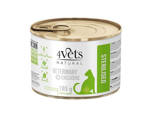 4VETS NATURAL - Sterylised Cat 185g