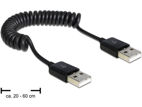 Kabel DELOCK 83239 (USB 2.0 M - USB 2.0 M; 0,6m; kolor czarny)