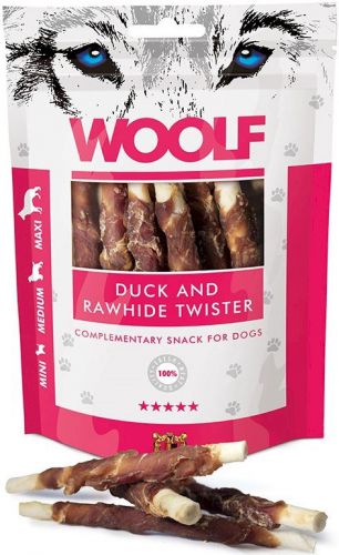 WOOLF Przysmak Duck Rawhide Twister dla psa 100g
