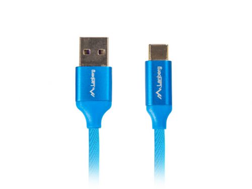Kabel Lanberg Premium QC 3.0 CA-USBO-22CU-0005-BL (USB 2.0 typu A M - USB typu C M; 0,50m; kolor nie