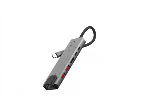 LINQ HUB USB-C 6IN1 PRO MULTIPORT (HDMI 2.0 4K/60HZ, USB-C PD 100 W DO ZASILANIA, USB-C 3.2, 2X USB-