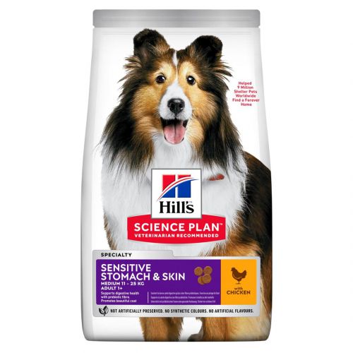 HILL\'S Science plan canine adult medium sensitive stomach and skin dog 2,5Kg