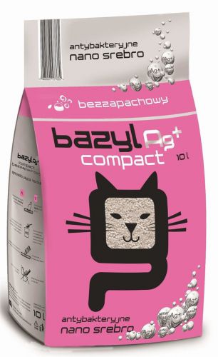 BAZYL Ag+ Compact - żwirek dla kota bentonitowy zbrylający 10l (WYPRZEDAŻ)