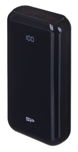 Powerbank Silicon Power QS28 20000mAh LCD QC3.0+PD 2x USB A, 1x mUSB + 1x USB C, czarny