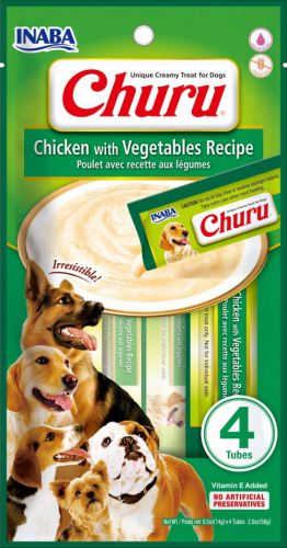 Przysmak Inaba CHURU 4P Kurczak i warzywa dla psa 4x14g