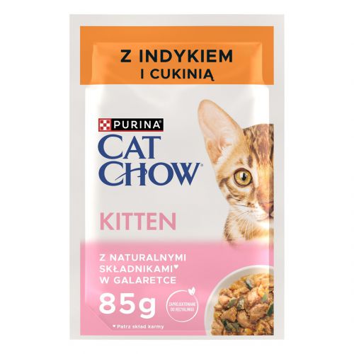 PURINA Cat Chow kitten indyk i cukinia w galaretce - mokra karma dla kota - 4x85g