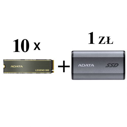 Kup 10 x ADATA DYSK SSD LEGEND 800 1TB M.2 PCIE NVME a otrzymasz dysk zewnętrzny SSD ADATA Elite SE8