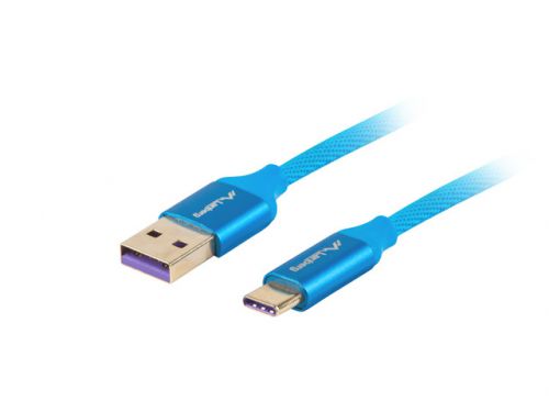 Kabel Lanberg Premium CA-USBO-21CU-0005-BL (USB 2.0 typu A - USB typu C ; 0,50m; kolor niebieski)