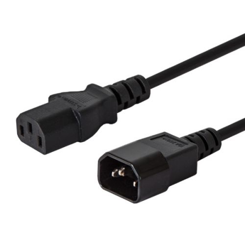 Kabel SAVIO CL-99 (C14 / IEC C14 / IEC 320 C14 M - C13 F; 1,2m; kolor czarny)