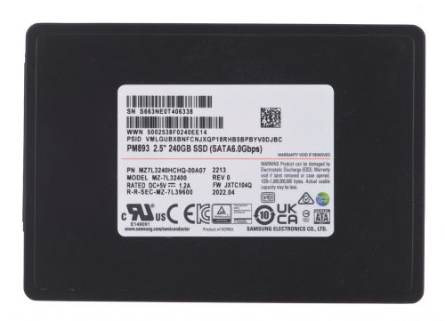 Dysk SSD Samsung PM893 240GB SATA 2.5\ MZ7L3240HCHQ-00A07 (DWPD 1)