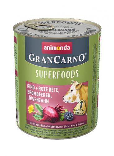 ANIMONDA GranCarno Superfoods: wołowina burak - mokra karma dla psa - 800g