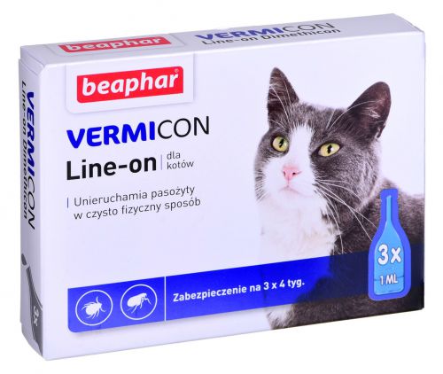 Beaphar krople przeciw pasożytom dla kota 3x1ml