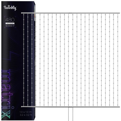 Twinkly Matrix – 480 RGB LED Lampki w kształcie pereł, przezroczysty przewód, 3.3x3.3ft typ wtyczki