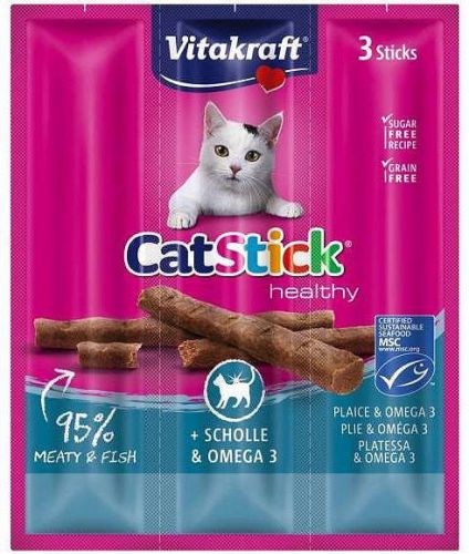 VITAKRAFT CAT STICK MINI flądra/omega3 dla kota 3szt