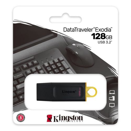 128GB USB3.2 Gen1 DataTraveler Exodia (B+Y)