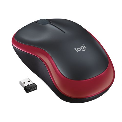 Mysz Logitech M185 910-002240 (optyczna; 1000 DPI; kolor czerwony)