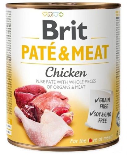 Karma BRIT PATÉ & MEAT z kurczakiem dla psa 800g