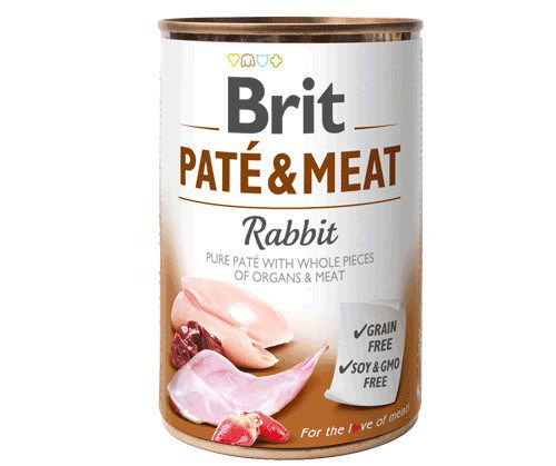 Karma BRIT PATÉ & MEAT z królikiem dla psa 400g