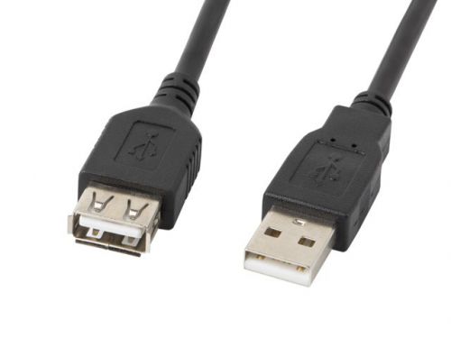 Kabel Lanberg CA-USBE-10CC-0007-BK (USB 2.0 M - USB 2.0 F; 0,7m; kolor czarny)