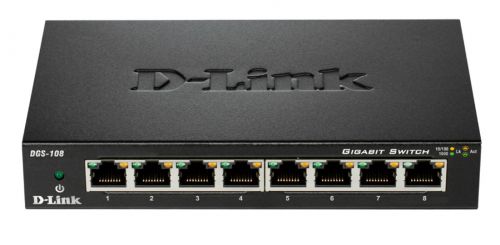 Switch D-Link DGS-108/E (8x 10/100/1000Mbps)