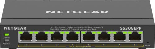 Switch Netgear GS308EPP-100PES 8p PoE 123W (PoE+: 8p) Unmanaged Gigabit