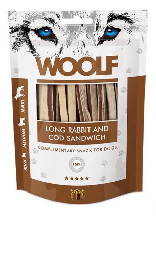 WOOLF Przysmak Long Cod Sandwich dla psa 100g