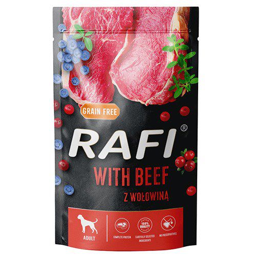 Karma Rafi dla psa z borówką i wołowiną 500g