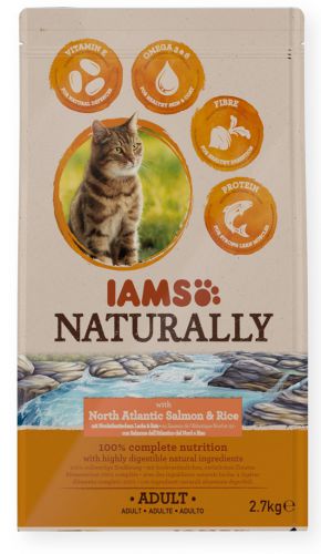 IAMS Naturally Adult Łosoś sucha karma 2,7kg dla kota