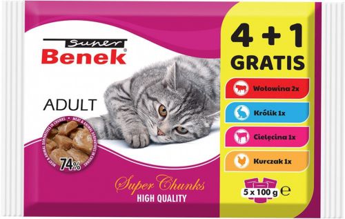 Super Benek Saszetka dla kota Adult 4+1 100g