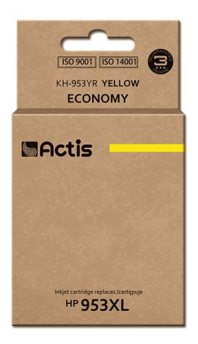 Tusz Actis KH-953YR (zamiennik HP 953XL F6U18AE; Standard; 25ml; żółty) - Nowy Chip