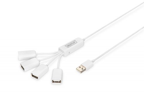 Hub USB DIGITUS DA-70216 (4x USB 2.0; kolor biały)