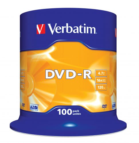 Płyta DVD Verbatim 43549 (4,7GB; 16x; 100szt.; Cake)