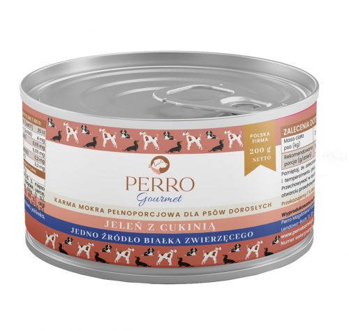 PERRO Gourmet Jeleń z cukinią -mokra karma dla psów dorosłych - 200g