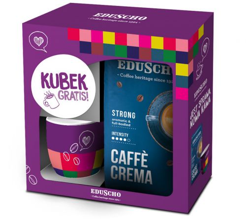 Kawa ziarnista EDUSCHO Crema Strong 1kg + kubek