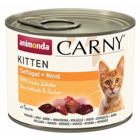 ANIMONDA Carny Kitten smak: drób,wołowina 200g