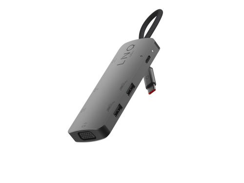 LINQ HUB USB-C 7IN1 TRIPLE DISPLAY MST (HDMI, DISPLAY & MINI DISPLAYPORT DP1.4, VGA, 2XUSB-A 2.0, US