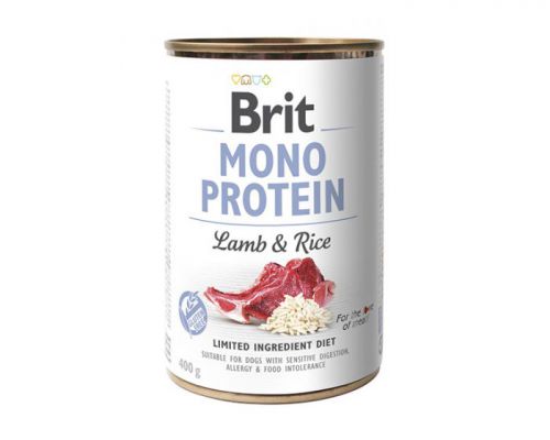 Karma BRIT Mono Protein jagnięcina,  brąz ryż 400g