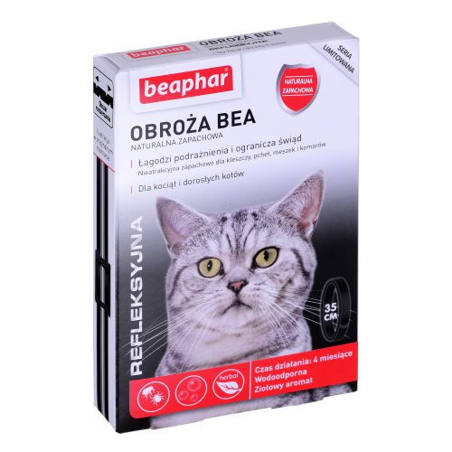 Beaphar obroża na kleszcze refleksyjna dla kociąt i kotów 35cm