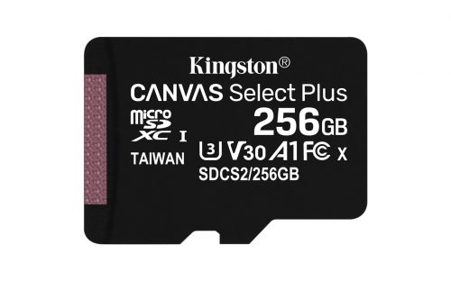 Karta pamięci Kingston Canvas Select Plus SDCS2/256GBSP (256GB; Class 10, Class A1; Karta pamięci)