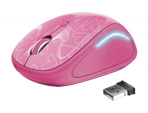 Mysz Trust Yvi FX 22336 (optyczna; 1600 DPI; kolor różowy)
