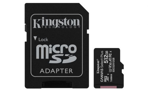 Karta pamięci z adapterem Kingston Canvas Select Plus SDCS2/512GB (512GB; Class 10, Class U1, V10; +