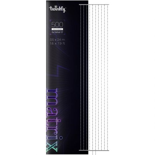 Twinkly Matrix – 500 RGB LED Lampki w kształcie pereł, przezroczysty przewód, 1.7x7.8ft typ wtyczki